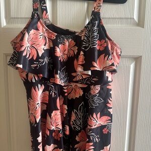 Floral Ruffle Tankini Top
